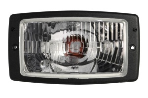 Lampa frontala Dreapta/Stanga (H4, manual, culoare insert: negru) potrivita Fendt 370 GTA, F 360 GTH, F 380 GTH, F 395 GT; ZETOR 10011, 10045, 10111 si alte modele