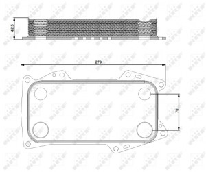 Racitor de ulei potrivit RVI MIDLUM, PREMIUM 2; VOLVO 8700, A, B7, FE, FE II, FL II, FL III, FL7, FM7, FS7, ABG, BL, DD, EC, ECR 4.236-TTCD7.8L06 (120x37x250mm, numar de nervuri: 10)