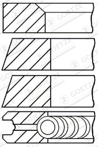 Set segmenti piston (114,3mm (STD) 5-2,385-2,385-6,335) potrivit MASSEY FERGUSON 100, 1000, 200, 500 4.318/4.3182/A4.318