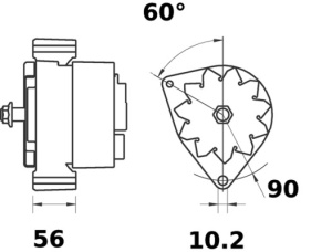 Alternator potrivit FENDT 300; DEUTZ FAHR AGROTRON, AGROTRON K, AGROTRON M D226-3-TD226B-4 2006-2014 (14V, 95A, nou) - Img 3