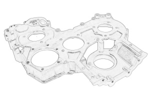 Carcasa distributie URSUS 10014 H, 11024, 4022, 4024, 7524, 8014 H, 9014 H, 9024, 380, 380 M, 6024; ARMATRAC 1104, 854 LUX; BASAK 2080, 2090, 2100, 2110; BOBCAT 360, 470; CLAAS 310 C, 310 CL