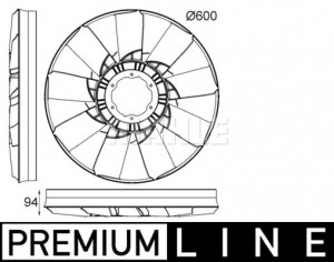 Ventilator radiator potrivit JOHN DEERE 300, 400, 500, 5000, 600, 6000, 6R, 700, 7000, 900, R 4045HL280-6068T2V-CR (diametru 600mm, numar palete 9) - Img 2