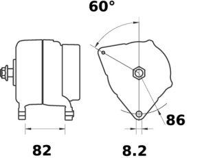 Alternator (14V, 100A, nou), HATTAT TRAKTOR T 4075 2WD, T 4075 4WD, T 4080, T 4090, T 4100; KIOTI PX 9020; LANDINI 5-080H, 5-090H, 5.115H, 75, 90, 100 F REX, 100 GE REX, 100 GT REX - Img 3