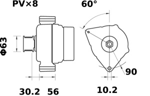 Alternator (14V, 150A, nou), FENDT 305 LS FARMER, 308 LS FARMER, 308 LSA FARMER, 308 LSE FARMER, 309 CA FARMER, 309 FARMER, 309 LSA FARMER, 309 VARIO 2WD, 309 VARIO 4WD, 310 FARMER - Img 3