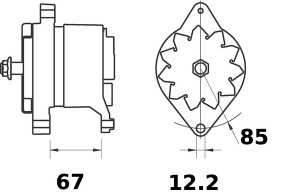 Alternator (14V, 65A, nou), DEUTZ FAHR 310, 320, 57, 60, 65, 67, 70, 75, 80, 90, 310 ECOLINE, 315 ECOLINE, 320 ECOLINE, 410, 410 ECOLINE, 420, 4.80 MK1; FIAT 1000, 1000 S, 1180, 1280 - Img 3
