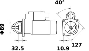 Demaror potrivit URSUS 2802, 2812, 3110, 3512, 3514, 3822, 3824, 4512, 4514, 5322, 5324, 360 3P, 235, 255; AG CHEM 4220-2; AGRALE 6150; AGRITECH 1030, 1050 D (12V, 4, 2kW, nou) - Img 3