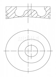 Piston (diametru 104mm, STD) CASE IH JX; NEW HOLLAND T4000, T5000, T6000, T7000 F4GE0684C-NEF6(F4GE0684C) - Img 2