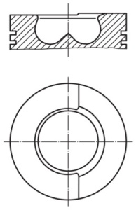 Piston potrivit FIAT 1000, 160-XX, 180-XX, 300, FE; HITACHI DX, FR; NEW HOLLAND XXX.90 8365.05.500-8365.25.533 (diametru 115mm, STD 3-2, 5-4)