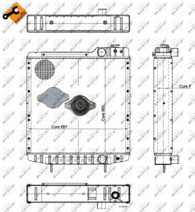 Radiator motor fara cadru potrivit MERCEDES OH; RVI MAGNUM, MIDLINER; SCANIA P II; CASE IH 5000 MAXXUM, 700, 7000/7000 MAGNUM, 900, MAGNUM, MAXXUM, MXM; DAVID BROWN 1000 4-390-T4.38