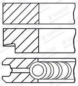 Set segmenti piston 1-23-231) potrivit IVECO ZETA; FIAT 100-XX, 115-XX, 130-XX, 90-XX, FE; FIATALLIS FD, FR; NEW HOLLAND TN, XX.90, XXX.90; RENAULT TEMIS 8040.05.200-8065.E (104mm (STD)