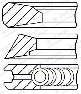 Set segmenti piston potrivit AG CHEM A-2800, 1703, 1803, 004, 1804, 1844; AGCO R42, R62; CASE IH 1660, 2577, 721, 821, 240, 255, 270; FORD 9282; HYUNDAI 25, 760, R280LC (114 STD 3, 5-3-231) - Img 2