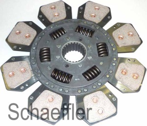 Disc ambreiaj ceramica potrivit AGCO LT 75 A, LT 90 A; LANDINI 5-090H T4, 5-100H T4, 5-110H T4, 5-115H T4; MASSEY FERGUSON 5425, 5435, 5445, 5455, 5460, 5465 (327mm, numar adaptori: 8)