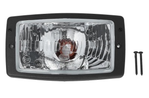 Lampa frontala Dreapta/Stanga (H4/T4W, manual, culoare insert: negru) potrivita ZETOR 10541, 10641, 11441, 11741, 12441 si alte modele; AMMANN AV85-2