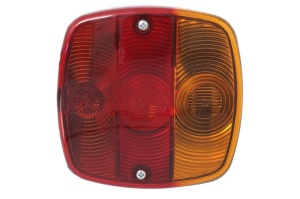 Lampa spate Dreapta/Stanga (P21W/R10W, 12V, galben/rosu, cu indicator, cu lumini frana, lumini parcare/pozitie)