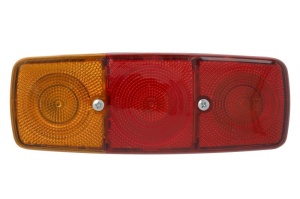 Lampa spate Stanga (P21W/R10W, 12/24V, rosu, cu indicator, cu lumini frana, lumini parcare/pozitie, cu iluminare numar de inmatriculare) potrivita Iveco 120-13 ANW