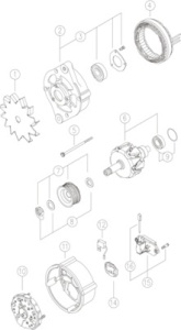 Alternator (14V, 120A, nou), CASE IH 100, 100 PRO, 110, 120, 130, 150, 68, 68 A, 75, 75 A, 78, 80, 80 PRO, 85 PRO, 86, 90, 90 PRO, 94, 1135, 1145, 1155, 1170, 1190, 1195, 140, 160, 170 - Img 2