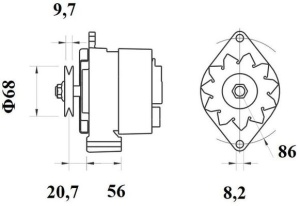 Alternator (14V, 55A, nou), OPEL 1.3 N, 1.3 S, 2.0 D, 1.3 N (F11, M11, F69), 1.3 N (F68, M68), 1.3 S (F11, M11, F68, M68), 1.3 S (F68, M68), 1.6 (F11, F68, M11, M68), 1.6 i Cat (F11 - Img 3