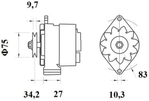 Alternator (14V, 65A, nou), FENDT 14 S FARMER, 102 FARMER, 102 LS FARMER, 102 LSA FARMER, 102 S FARMER, 102 SA FARMER, 103 FARMER, 103 LS FARMER, 103 LSA FARMER, 103 S FARMER - Img 3