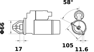 Demaror potrivit AMMANN ACR70D, APF1240; BOMAG BW75H; SDMO DX 4000 E, DX 6000 E XLC, DX 6000 TE XLC, SD 6000 E XL, SD 6000 TE XL, VX 180/4 DE XLC (12V, 1kW, nou) - Img 3