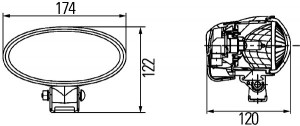 Lampa de lucru (Halogen/HB3, 12V, inaltime: 122mm, latime: 174mm, adancime: 120mm) JOHN DEERE 6000, 7000, 8000, 9000 dupa 2006 - Img 3