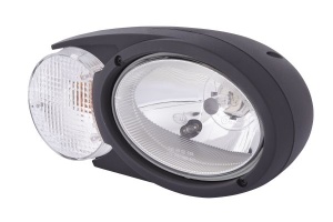 Lampa frontala Dreapta (H4/P21W/PY21W/T4W, culoare insert: negru, culoare semnalizator: gri/transparent) potrivita Fendt 922 VARIO, 924 VARIO, 930 VARIO