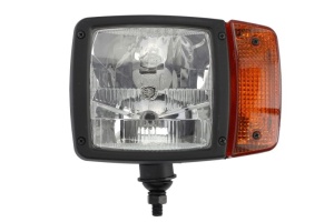 Lampa frontala Stanga (H3/H7/P21W/T4W, culoare insert: negru, culoare semnalizator: portocaliu) potrivita John Deere 9320,9330,9410 R, 9420,9420 R, 9430,9430 T, 9460 R