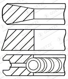 Set segmenti piston (100mm (+3) 2,5-4) MASSEY FERGUSON 200, 3000, 400, 5000, 600, 6000, 8000 1006-6-A4.318 01.78-12.12 - Img 2