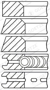 Set segmenti piston (98,48mm (STD) 2,385-2,385-2,385-4,747) potrivit URSUS 3000; AKTIV FISCHER M; ALBAJAR 10, 300, 3000, 400, 4000, 5000; ALLIS CHALMERS 700; AVELING-BARFORD 0XX 1004-4-T4.236
