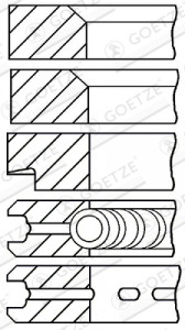 Set segmenti piston (99,24mm (+0,30) 2,385-2,385-2,38-6,335) AKTIV FISCHER M; ALLIS CHALMERS 700; AVELING-BARFORD AM; BERLIET 500; BROOME &amp; VADE CA; BROYT X 1004-4-T3.152 - Img 2