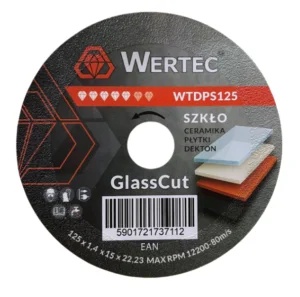 Disc diamantat pentru gresie și sticlă 125mm GlassCut WERTEC - Img 2