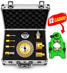 Set profesional WERTEC pentru găurire și prelucrare gresie + ghidaj cu role CADOU