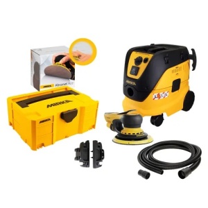 DEROS II 650 150mm Orbit 5.0 + ABRANET ACE 150mm 50buc +cutie de transport+Aspirator 1230L PC+Furtun 4m+Accesoriu fixare a carcasei