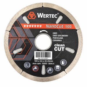 Disc diamantat WERTEC NanoCut 100 – 100 x 0,8 x 22,23 mm