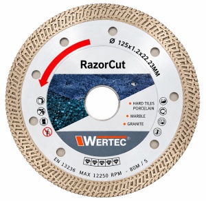 PACHET PROMOTIONAL DISC DIAMANTAT RAZOR CUT 125MM+DISC DIAMANTAT QUEEN GRESS 125MM-WERTEC