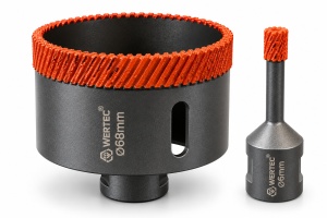 Set carote diamantate WERTEC Ø6 mm + Ø68 mm