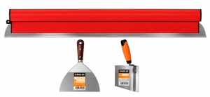 Set profesional pentru glet și finisaje – Lamă 80 cm + Șpaclu SOLID 150 mm + Gletieră pentru colțuri SOLID 75 × 110 mm