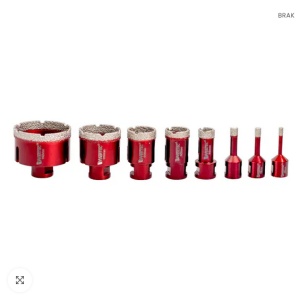SET CAROTE DIAMANTATE DIAMETRUL 6MM,8MM,10MM,20MM,30MM,35MM50MM,68MM -WERTEC - Img 2