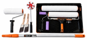 Set profesional MICROLON – Role 25, 35 și 46 cm, pensule unghiulare, tavă 46 cm și prelungitor telescopic,Solid Tools