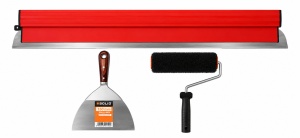 Set profesional pentru aplicare și finisare glet – Lamă 80 cm + Trafalet glet SOLID TOOLS 25 cm + Șpaclu SOLID 150 mm