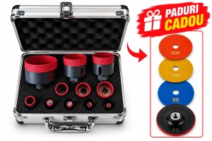 Set carote diamantate WERTEC TURBO + set paduri diamantate CADOU