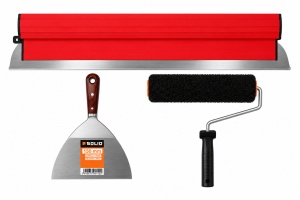 Set profesional pentru aplicare și finisare glet – Lamă 60 cm + Trafalet glet SOLID TOOLS 25 cm + Șpaclu SOLID 150 mm