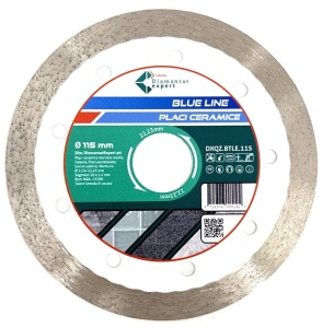 Disc DiamantatExpert pt. Ceramica, Gresie Portelanata de Duritate Medie, Placi 115x22.23 (mm) taiere uscata sau umeda, Blue Line Profesional