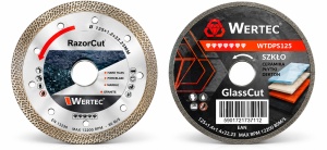 Pachet 2 discuri diamantate WERTEC 125 mm – RazorCut + GlassCut