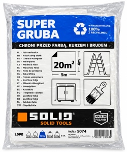 Folie transparenta SUPER GRUBA 4X5M-SOLID
