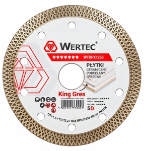 DISC DIAMANTAT KING GRES 125MM X22.23MM-WERTEC