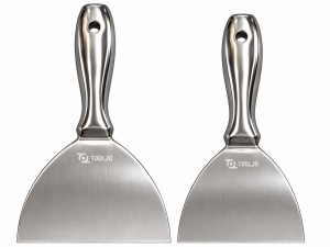 Set 2 șpacluri profesionale TOOLJÓ – 12 cm și 15 cm, inox, mâner metalic turnat