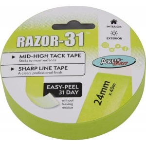 Banda de mascare ,RAZOR 31 PENTRU LINII FINE ,REZISTENTA UV,24MMX40M,AXUS