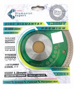 Disc DiamantatExpert KCUT pt. Portelan dur, Placi dure, Ceramica dura, 125x22.2 (mm) Premium