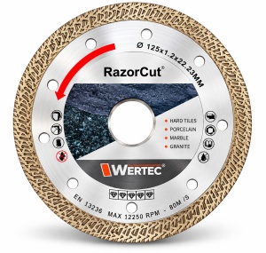 Pachet 2 discuri diamantate WERTEC 125 mm – RazorCut + GlassCut - Img 2