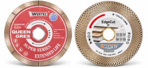 Set 2 discuri diamantate WERTEC – Queen Gres 125 mm + EdgeCut 45° 125 mm